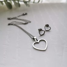 Kontúr szív nemesacél szett díszdobozban