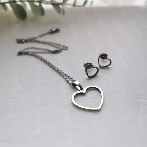 Kontúr szív nemesacél szett díszdobozban