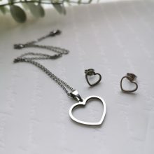 Kontúr szív nemesacél szett díszdobozban