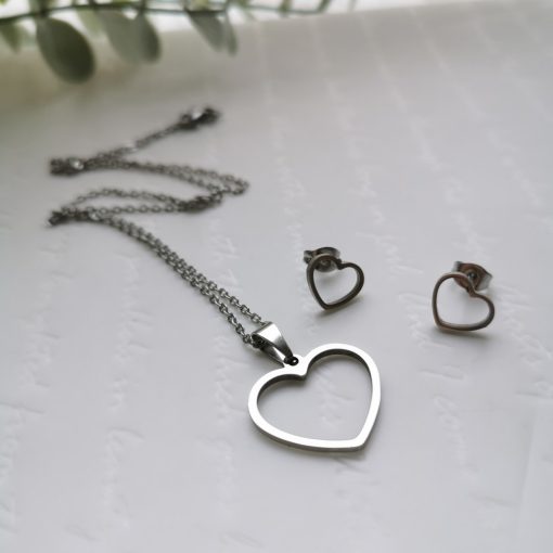 Kontúr szív nemesacél szett díszdobozban